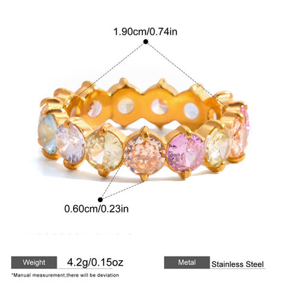 Multicolor Zircon Eternity Rings — dimensions and size reference 11