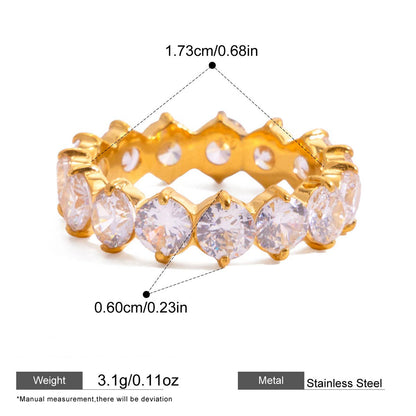 Multicolor Zircon Eternity Rings — dimensions and size reference 13