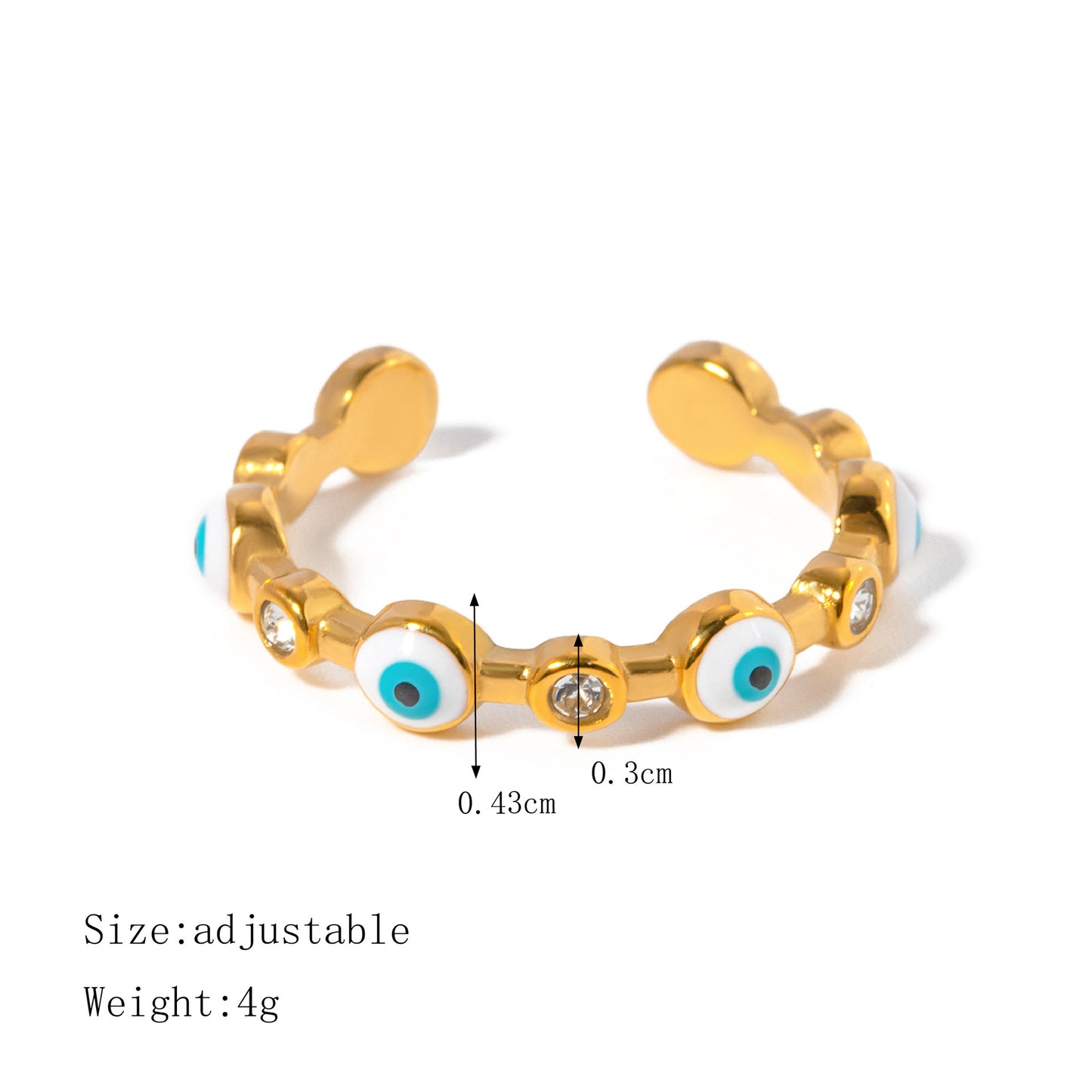Evil Eye Ring — dimensions and size reference 06