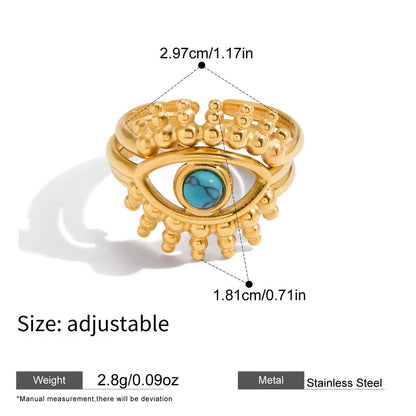 Evil Eye Ring — dimensions and size reference 10