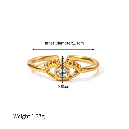 Evil Eye Ring — dimensions and size reference 15