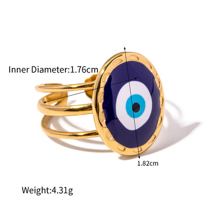 Evil Eye Ring — dimensions and size reference 16