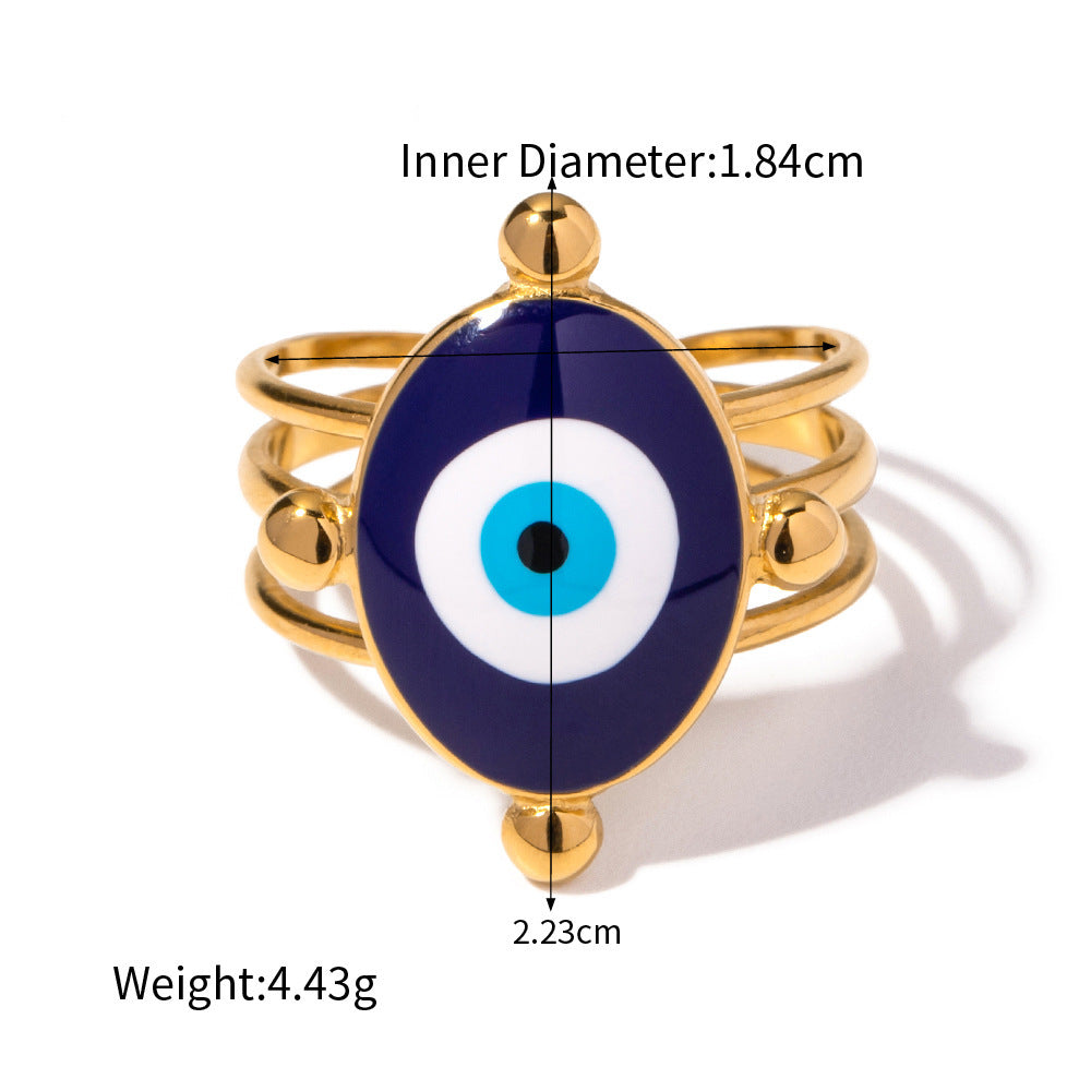 Evil Eye Ring — dimensions and size reference 17