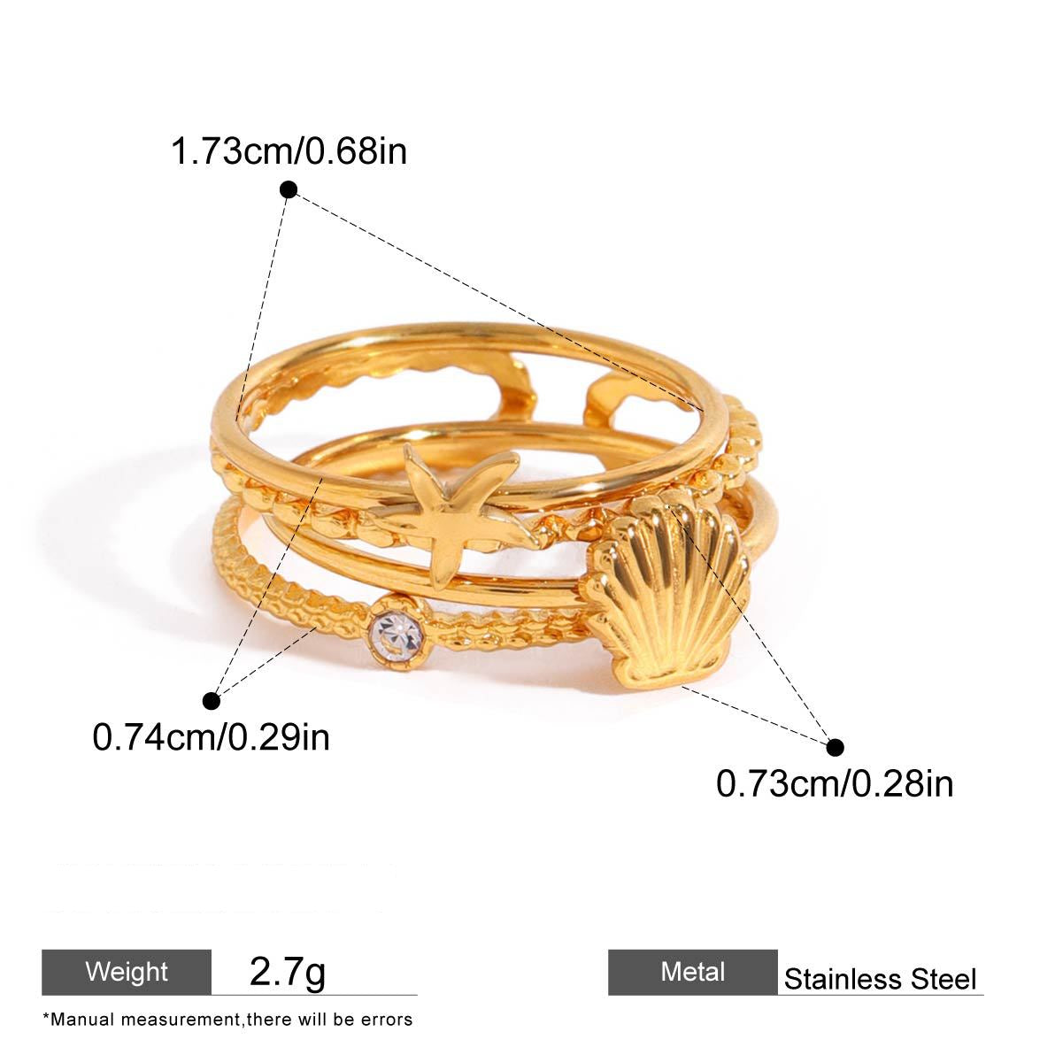 Assorted Stacking Rings — dimensions and size reference 09