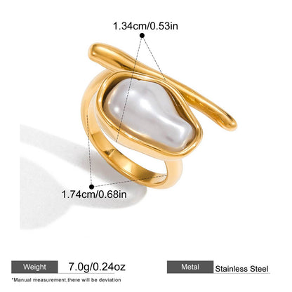 Pearl Statement Rings — dimensions and size reference 12
