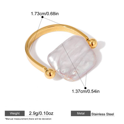 Pearl Statement Rings — dimensions and size reference 14