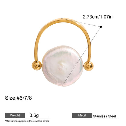 Pearl Statement Rings — dimensions and size reference 18