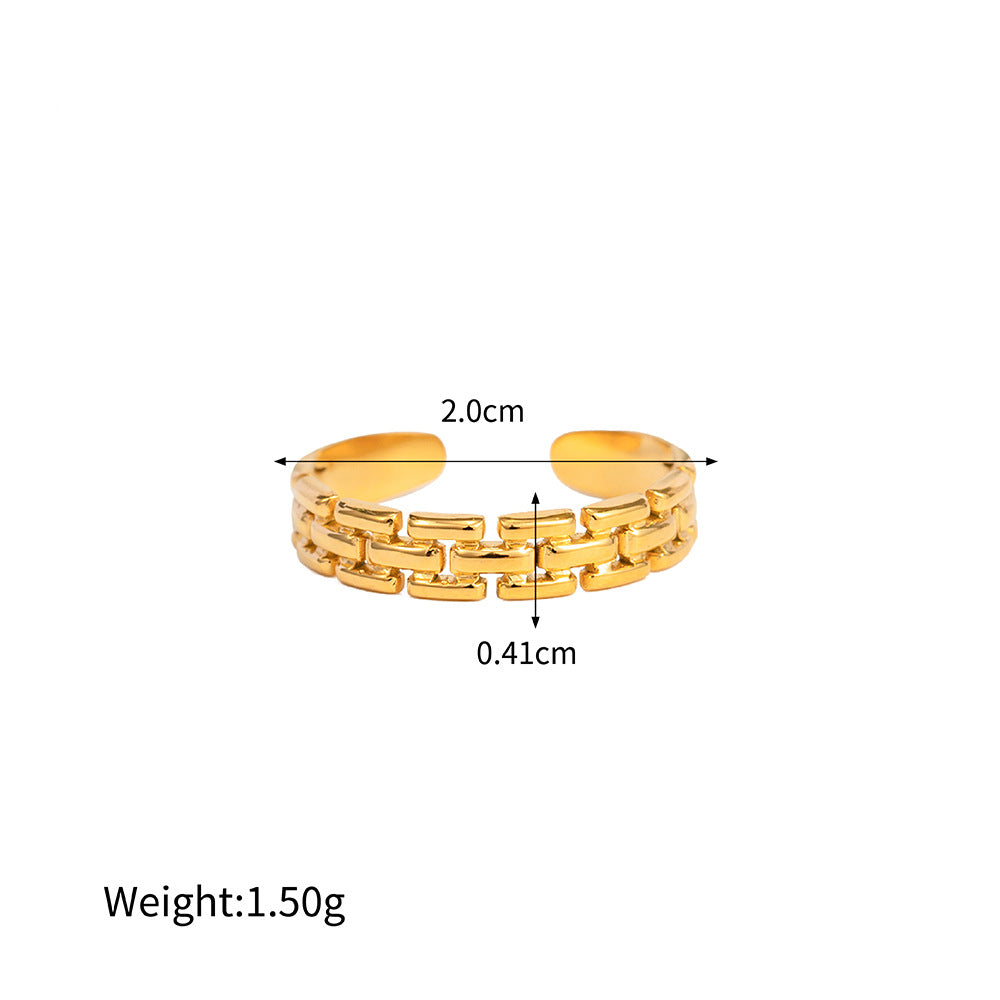Assorted Gold-Tone Zircon Rings — dimensions and size reference 13