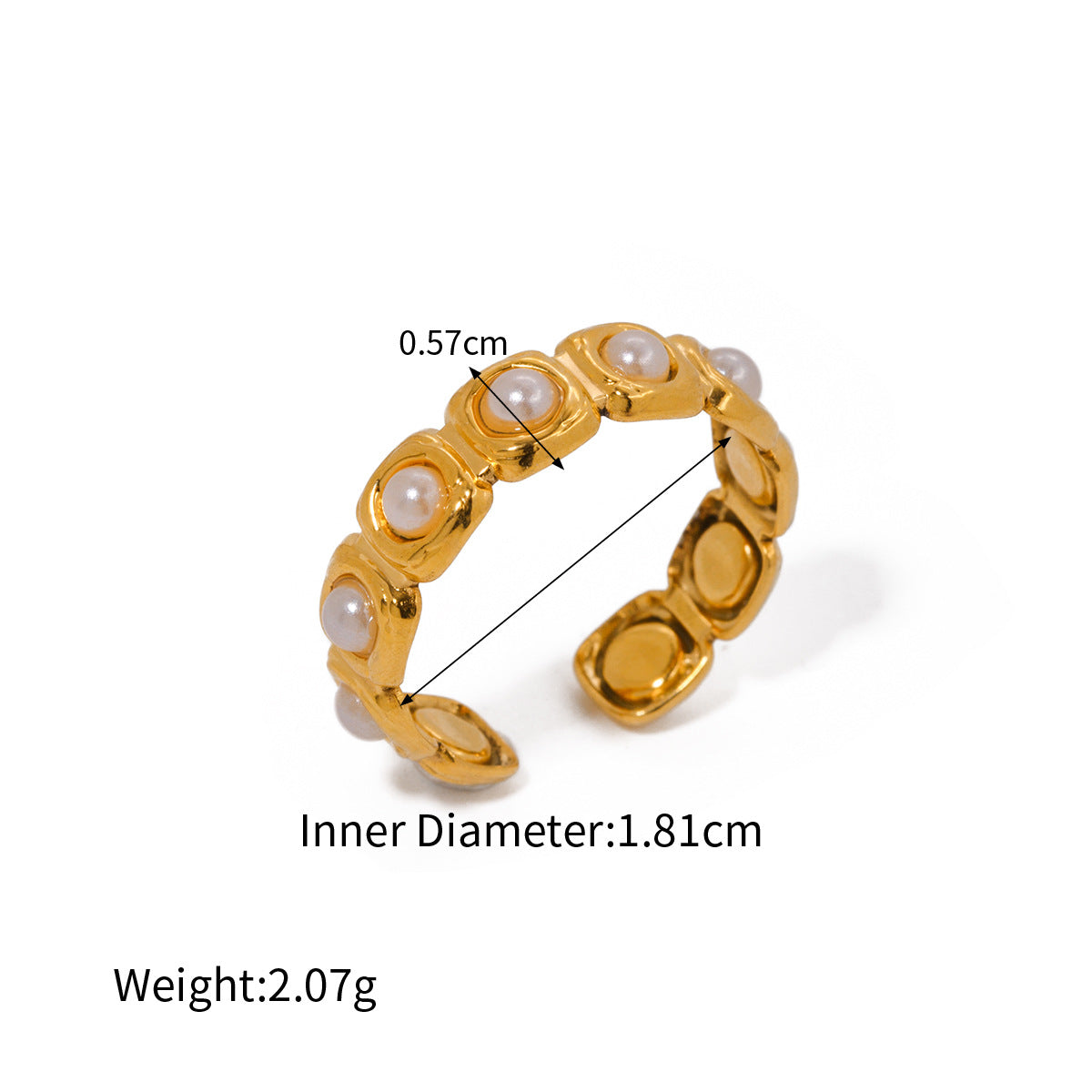 Assorted Gold-Tone Zircon Rings — dimensions and size reference 27