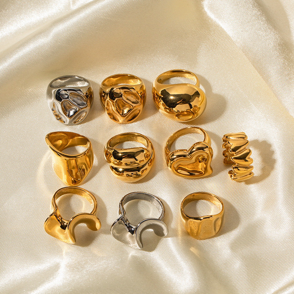 Two-Tone Sculptural Statement Rings — flat lay 04