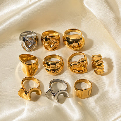 Two-Tone Sculptural Statement Rings — flat lay 04