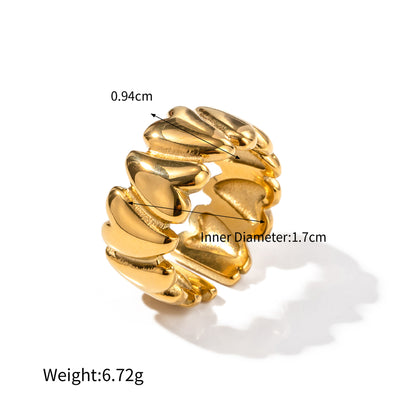 Two-Tone Sculptural Statement Rings — dimensions and size reference 14