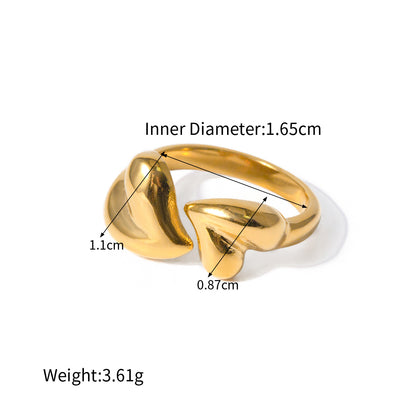 Two-Tone Sculptural Statement Rings — dimensions and size reference 15