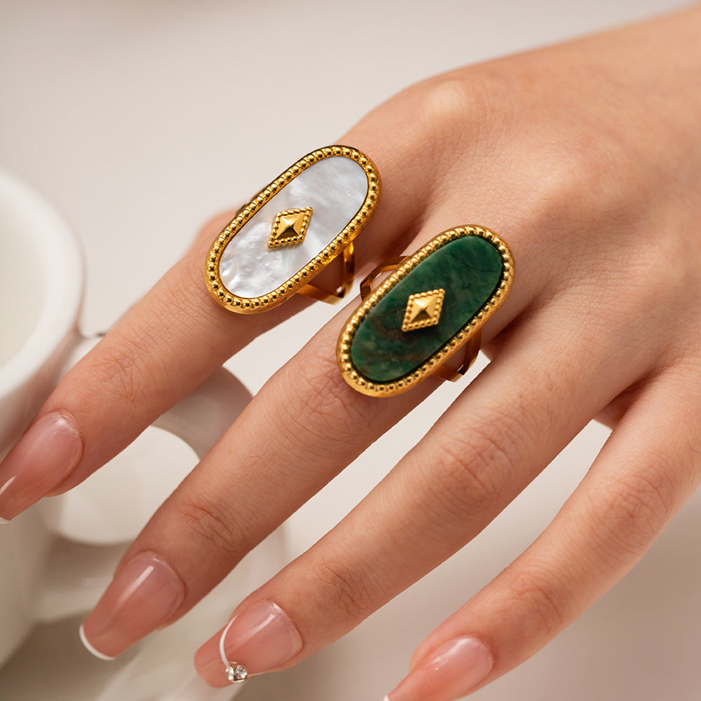 Rectangular Stone Rings — styled view 02