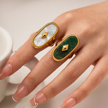 Rectangular Stone Rings — styled view 02