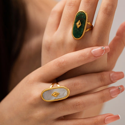 Rectangular Stone Rings — styled view 03