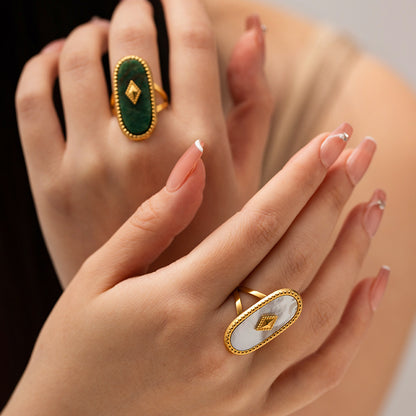 Rectangular Stone Rings — flat lay 04