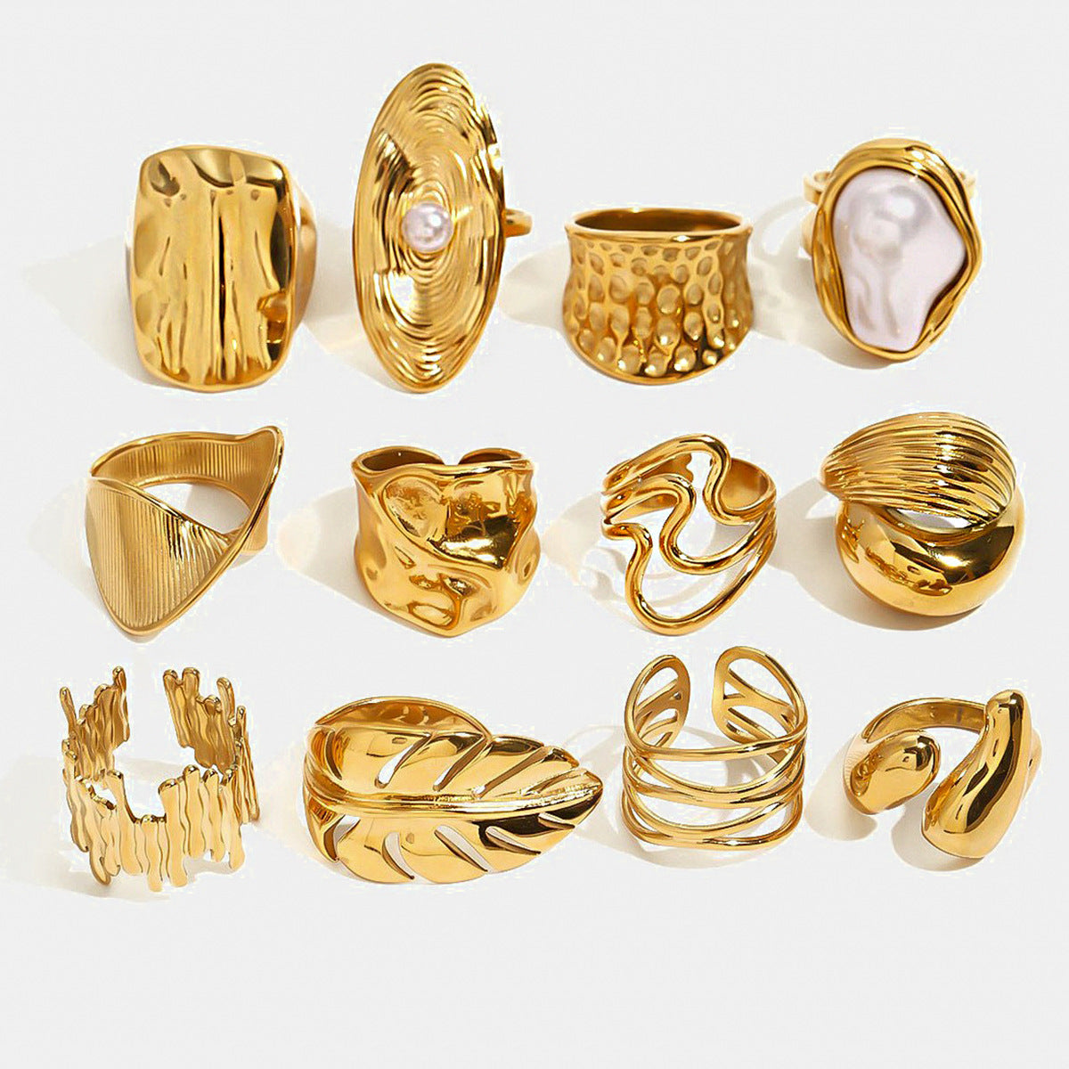 Assorted Textured Statement Rings — design overview 01