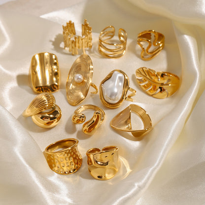 Assorted Textured Statement Rings — flat lay 04
