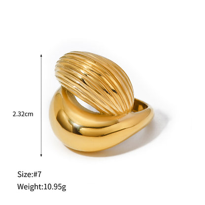 Assorted Textured Statement Rings — dimensions and size reference 10