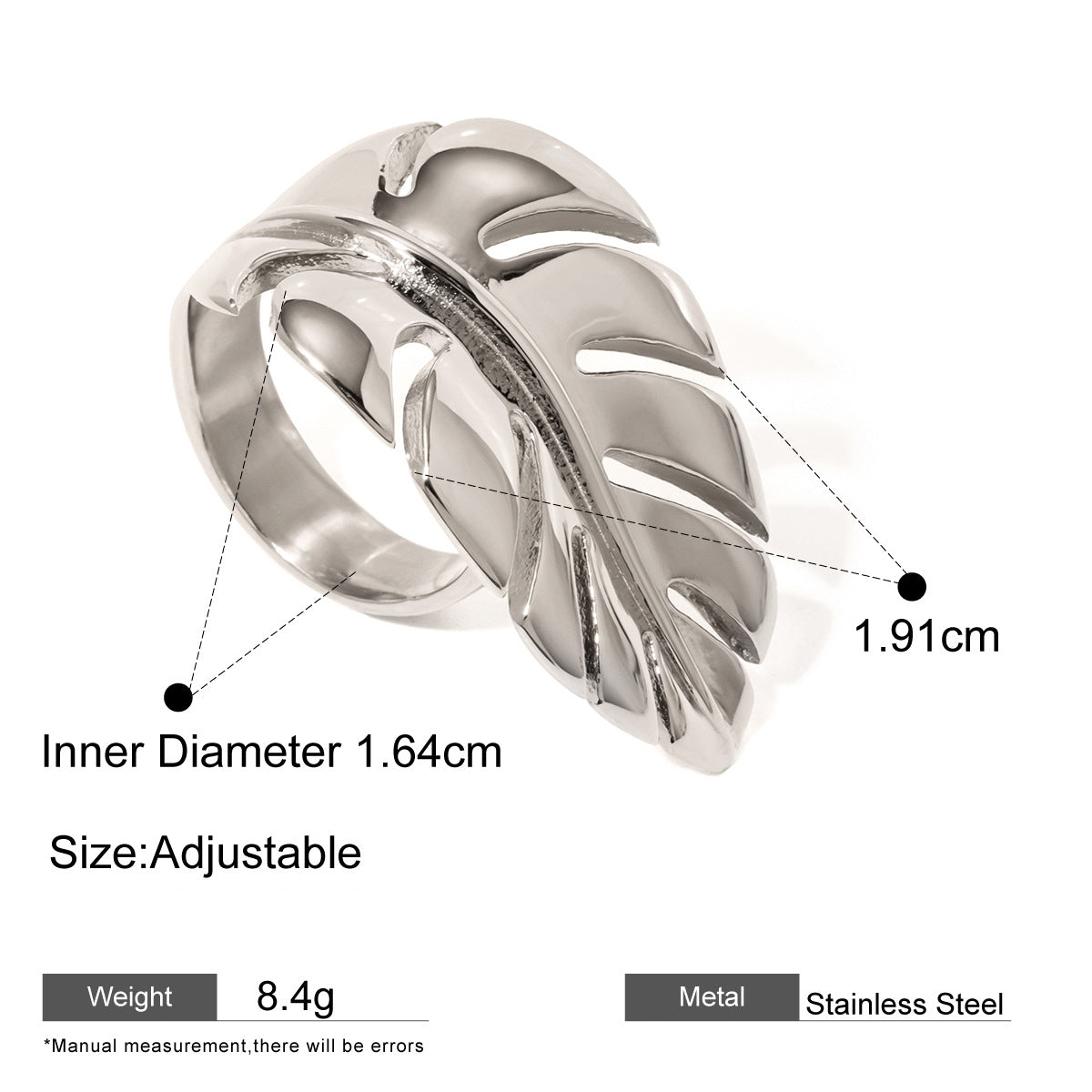 Assorted Textured Statement Rings — dimensions and size reference 12