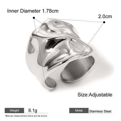 Assorted Textured Statement Rings — dimensions and size reference 14