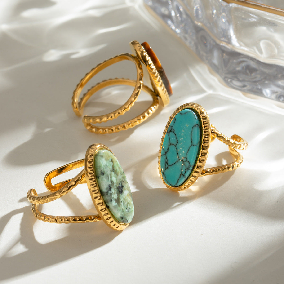 Oval Stone Statement Rings — styled view 02