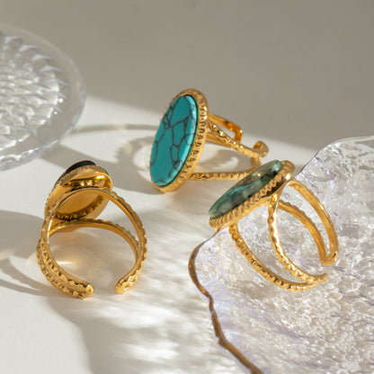 Oval Stone Statement Rings — styled view 03