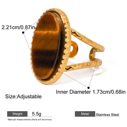 Oval Stone Statement Rings — dimensions and size reference 07