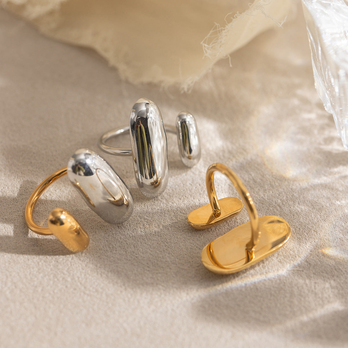 Two-Tone Oval Open Rings — flat lay 04