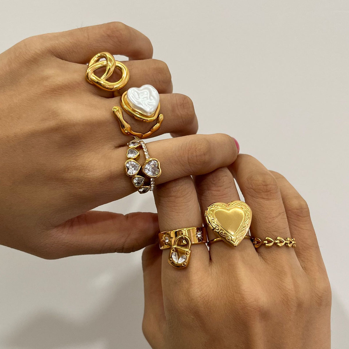 Zircon and Chain Ring — styled view 02