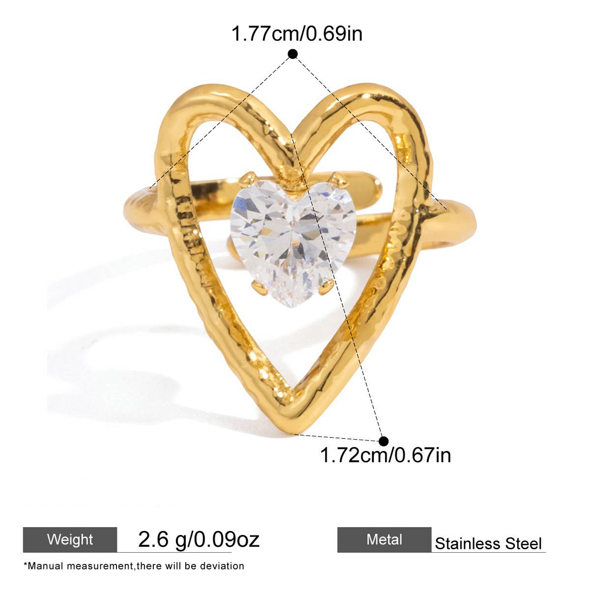 Zircon and Chain Ring — dimensions and size reference 11