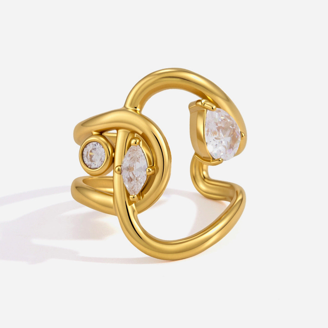 Interlocking Zircon Open Ring — design overview 01