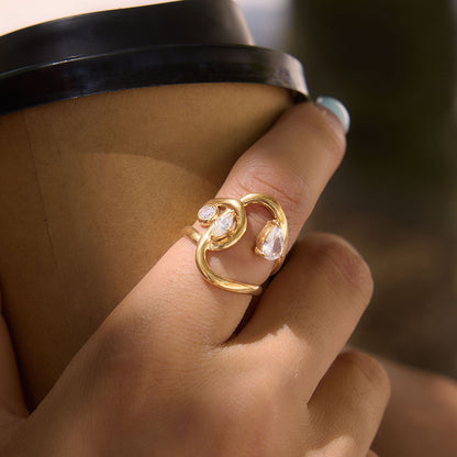 Interlocking Zircon Open Ring — flat lay 04
