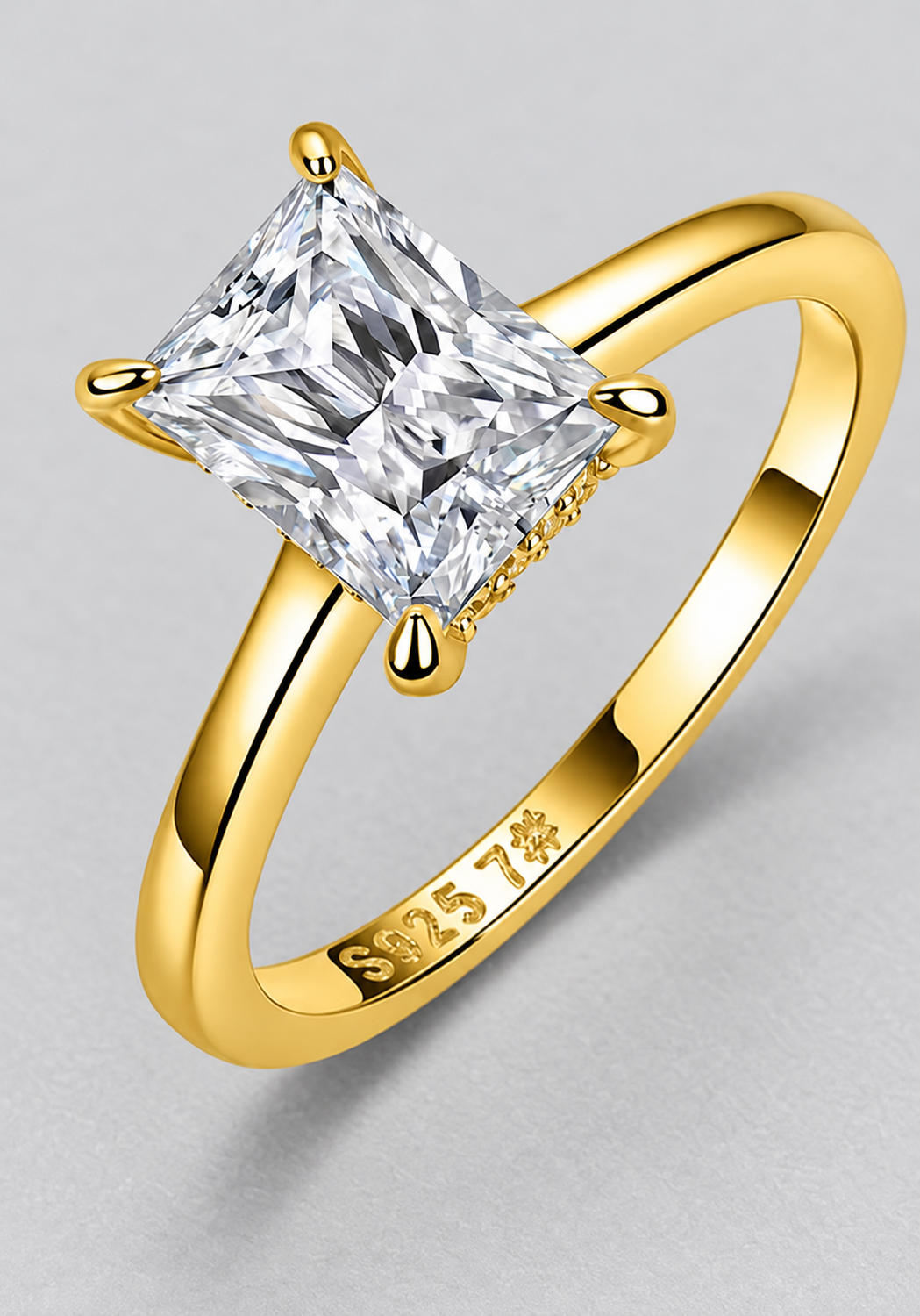 Moissanite Ring, Multiple Shapes in 925 sterling silver.