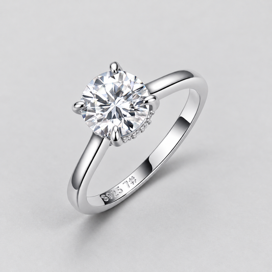 Moissanite Ring, Multiple Shapes in 925 sterling silver.