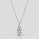 Oval Moissanite Pendant Necklace in 925 sterling silver, silver finish.