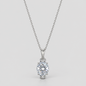 Oval Moissanite Pendant Necklace in 925 sterling silver, silver finish.