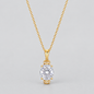 Oval Moissanite Pendant Necklace in 925 sterling silver, gold finish.
