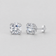 Eight-Prong Moissanite Stud Earrings in 925 sterling silver, silver finish.