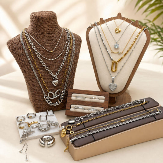 Modern Mixed Metal Jewelry Set