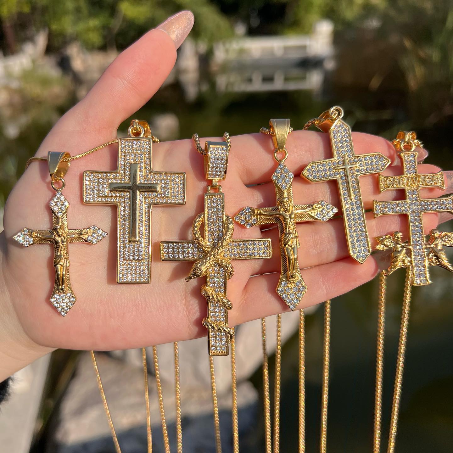 24k cross necklaces