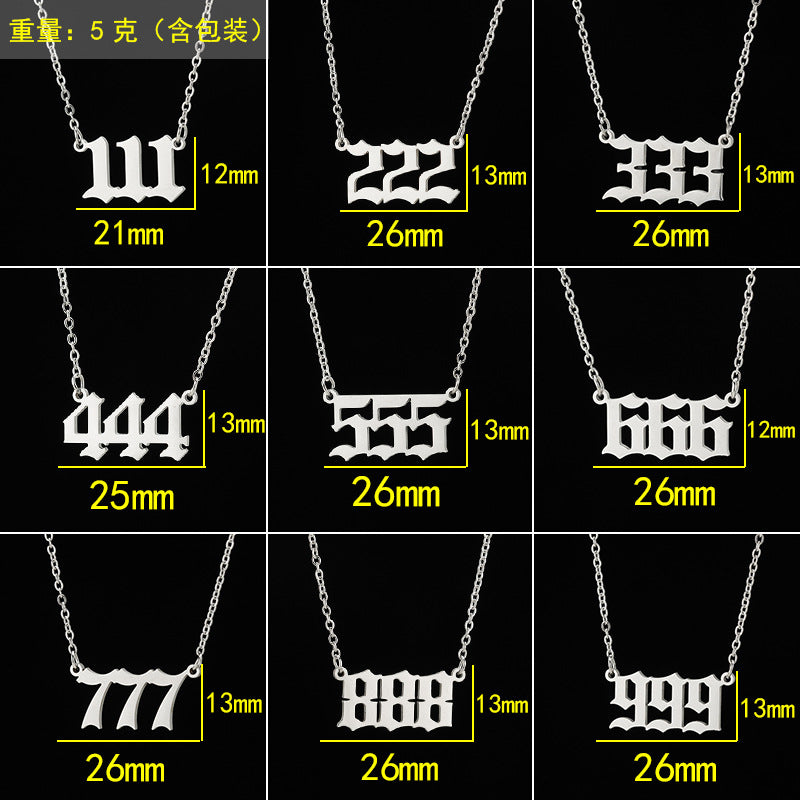 Angle number Necklace