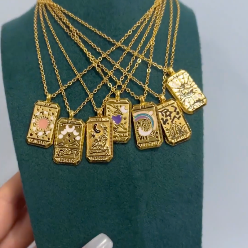 Tarot card necklaces